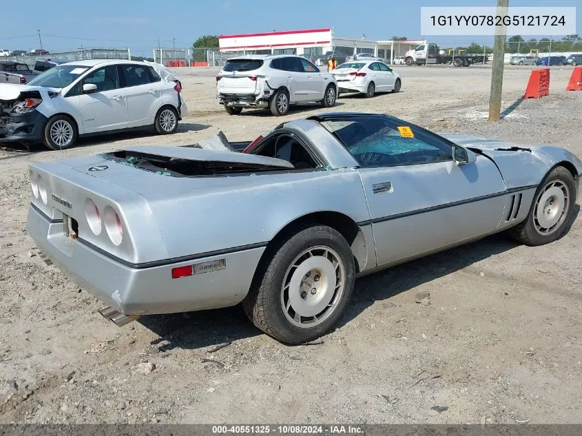 1986 Chevrolet Corvette VIN: 1G1YY0782G5121724 Lot: 40551325