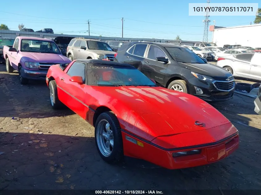 1986 Chevrolet Corvette VIN: 1G1YY0787G5117071 Lot: 40628142