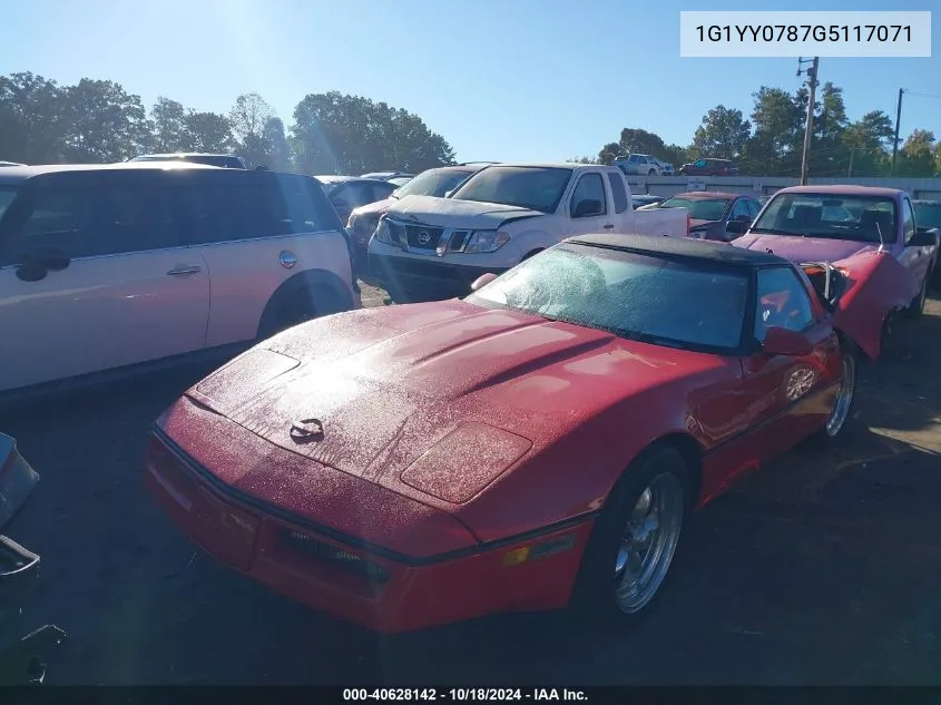 1986 Chevrolet Corvette VIN: 1G1YY0787G5117071 Lot: 40628142