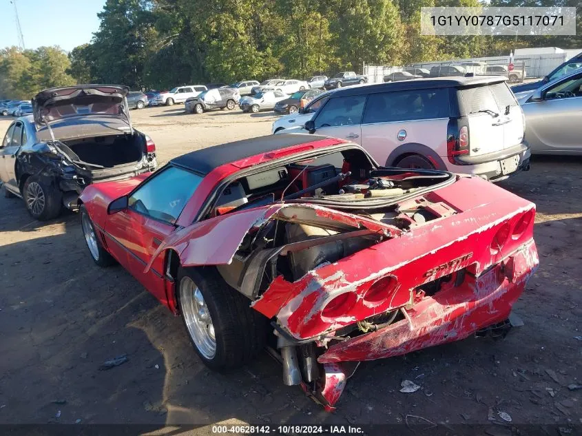 1986 Chevrolet Corvette VIN: 1G1YY0787G5117071 Lot: 40628142