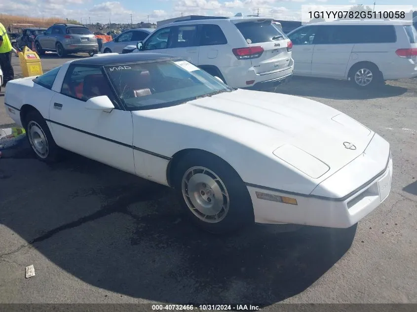 1986 Chevrolet Corvette VIN: 1G1YY0782G5110058 Lot: 40732466