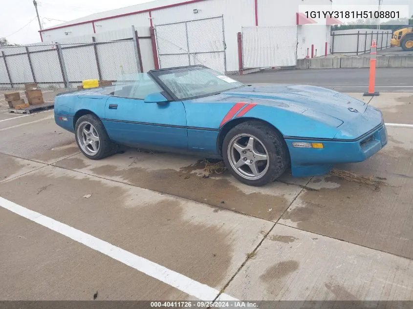 1987 Chevrolet Corvette VIN: 1G1YY3181H5108801 Lot: 40411726