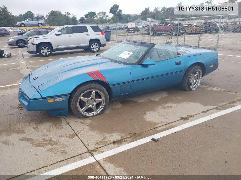 1987 Chevrolet Corvette VIN: 1G1YY3181H5108801 Lot: 40411726