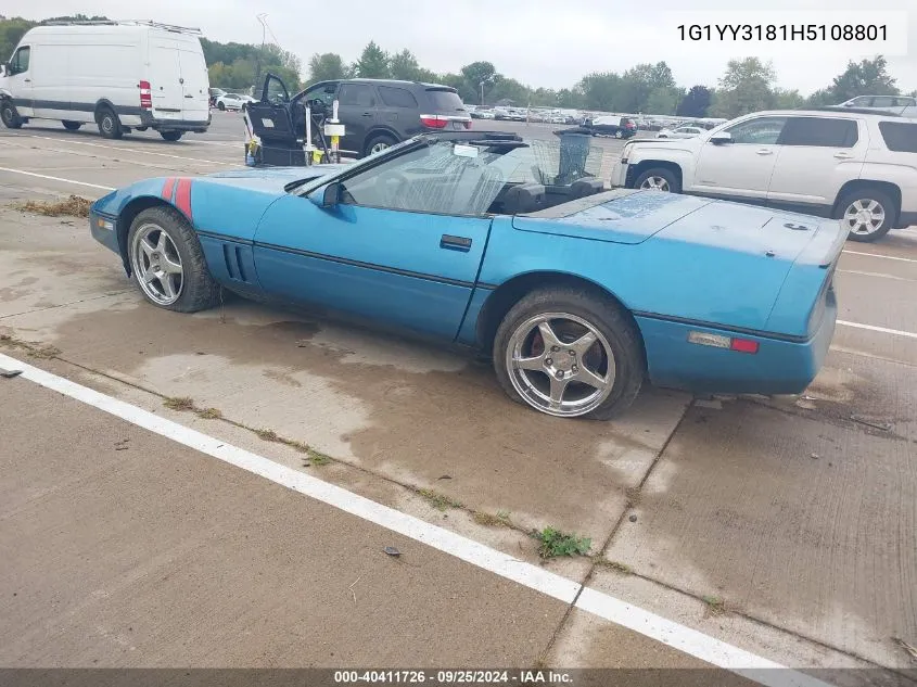 1987 Chevrolet Corvette VIN: 1G1YY3181H5108801 Lot: 40411726