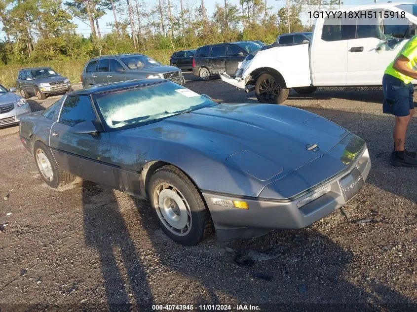 1987 Chevrolet Corvette VIN: 1G1YY218XH5115918 Lot: 40743945