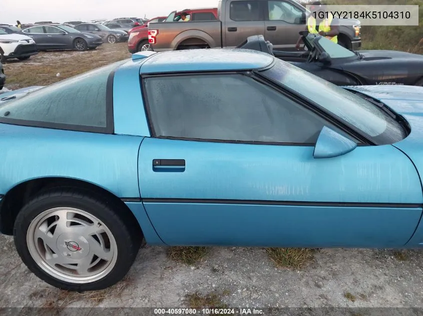 1989 Chevrolet Corvette VIN: 1G1YY2184K5104310 Lot: 40597080