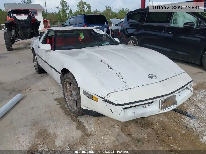 1989 Chevrolet Corvette VIN: 1G1YY2183K5124841 Lot: 40798581