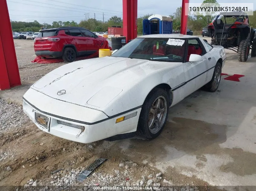 1989 Chevrolet Corvette VIN: 1G1YY2183K5124841 Lot: 40798581