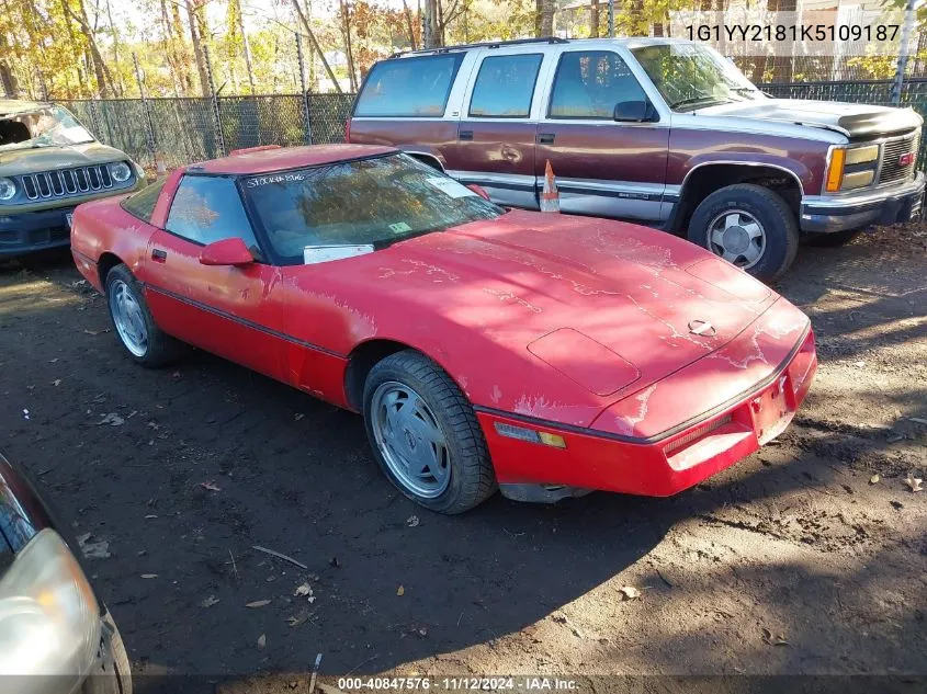 1989 Chevrolet Corvette VIN: 1G1YY2181K5109187 Lot: 40847576