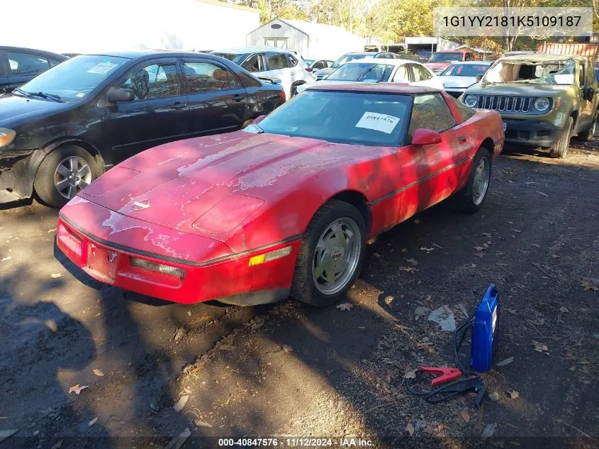 1989 Chevrolet Corvette VIN: 1G1YY2181K5109187 Lot: 40847576