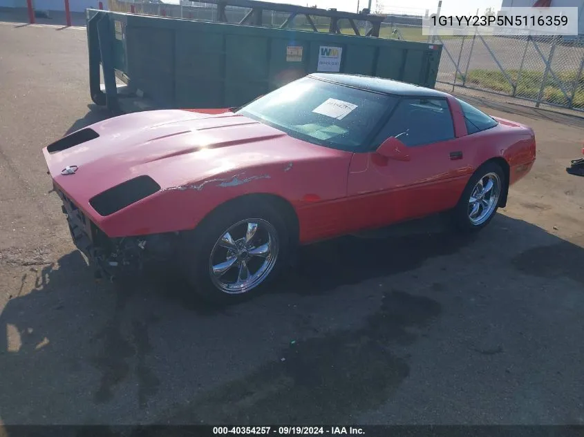 1992 Chevrolet Corvette VIN: 1G1YY23P5N5116359 Lot: 40354257