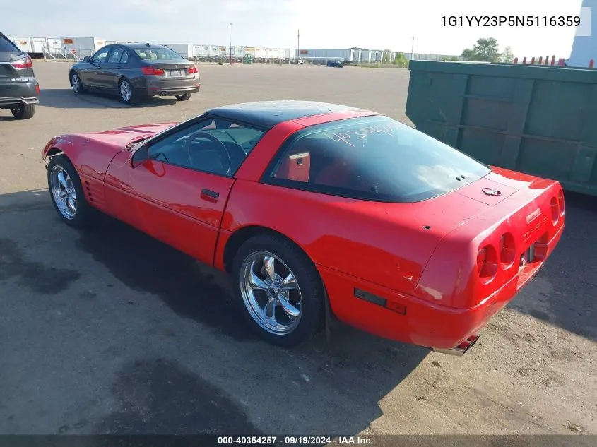 1992 Chevrolet Corvette VIN: 1G1YY23P5N5116359 Lot: 40354257