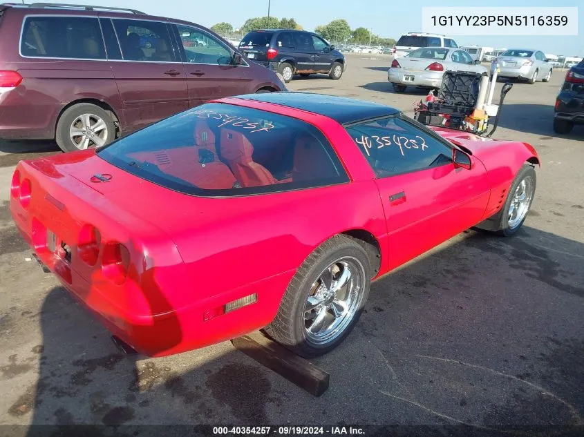 1992 Chevrolet Corvette VIN: 1G1YY23P5N5116359 Lot: 40354257