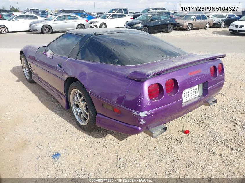 1992 Chevrolet Corvette VIN: 1G1YY23P9N5104327 Lot: 40577525