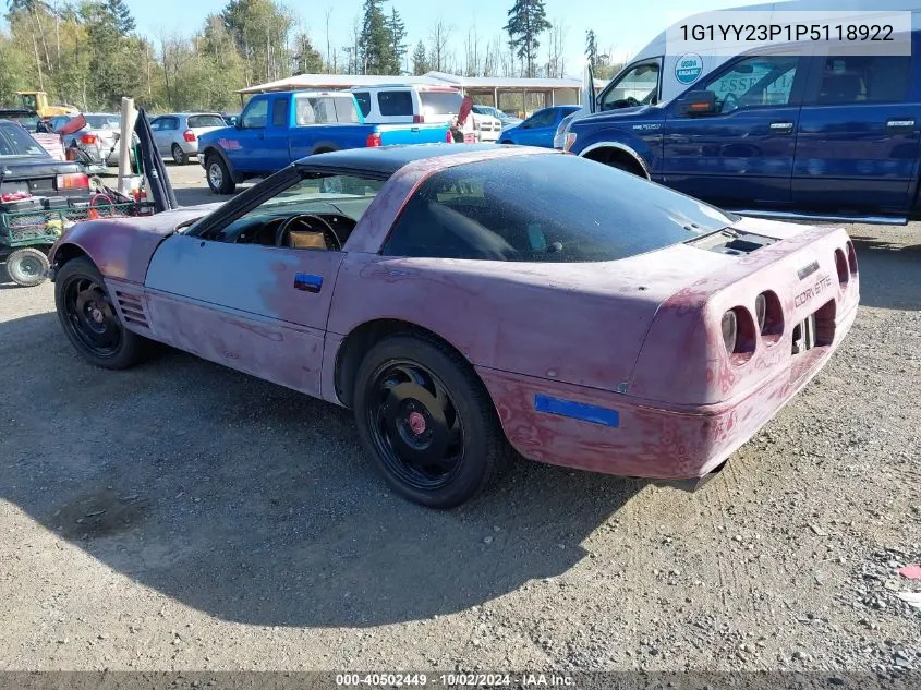 1993 Chevrolet Corvette VIN: 1G1YY23P1P5118922 Lot: 40502449