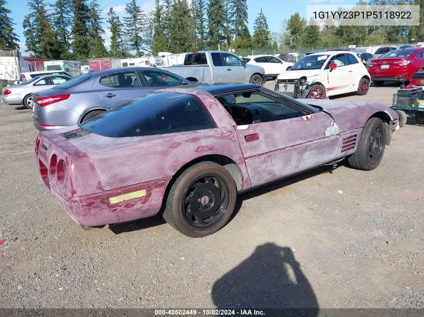 1993 Chevrolet Corvette VIN: 1G1YY23P1P5118922 Lot: 40502449