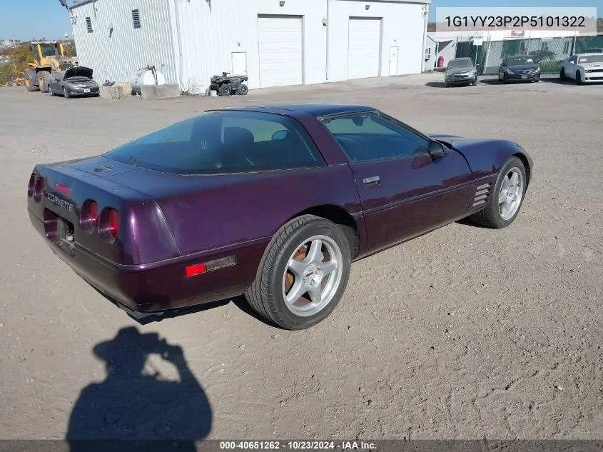 1993 Chevrolet Corvette VIN: 1G1YY23P2P5101322 Lot: 40651262