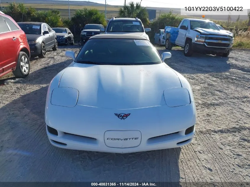 1997 Chevrolet Corvette VIN: 1G1YY22G3V5100422 Lot: 40831365