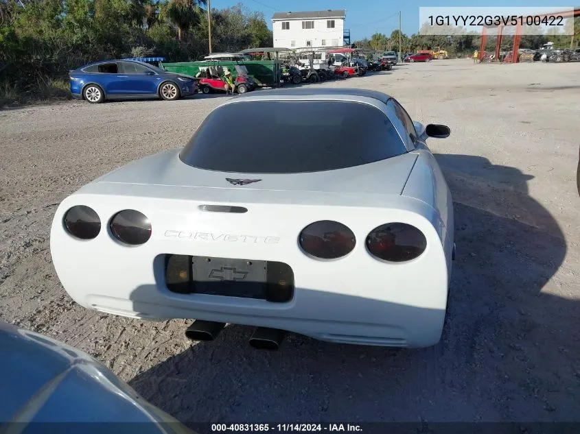 1997 Chevrolet Corvette VIN: 1G1YY22G3V5100422 Lot: 40831365