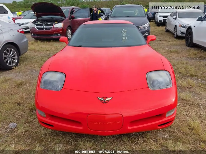 1998 Chevrolet Corvette VIN: 1G1YY22G8W5124958 Lot: 40511958