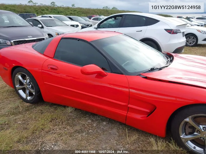 1998 Chevrolet Corvette VIN: 1G1YY22G8W5124958 Lot: 40511958