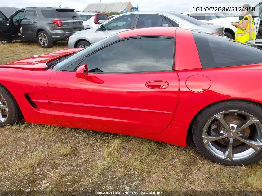 1998 Chevrolet Corvette VIN: 1G1YY22G8W5124958 Lot: 40511958