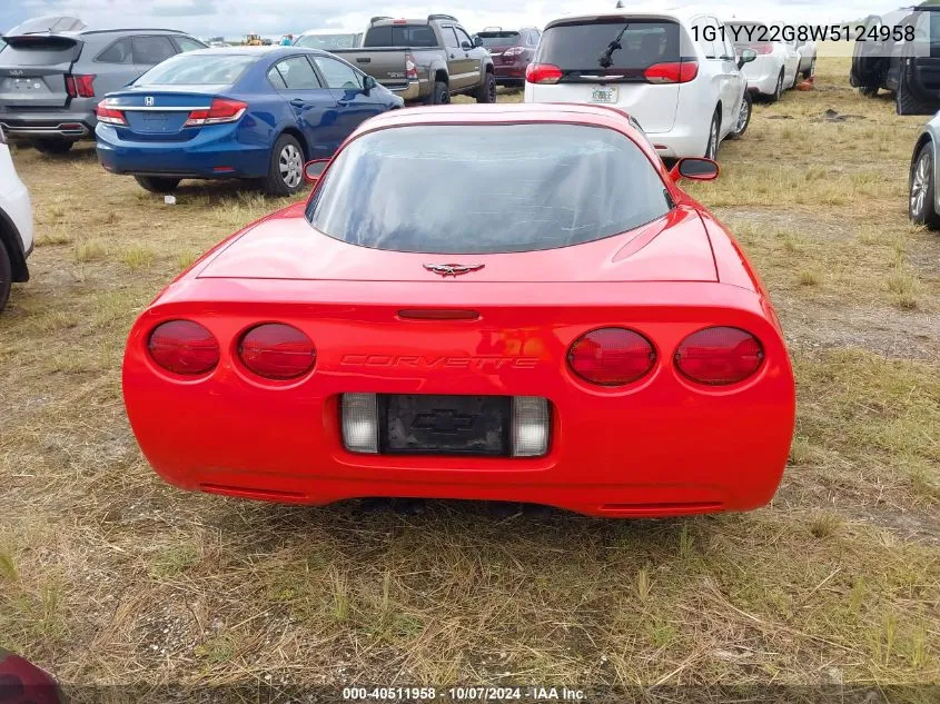 1998 Chevrolet Corvette VIN: 1G1YY22G8W5124958 Lot: 40511958