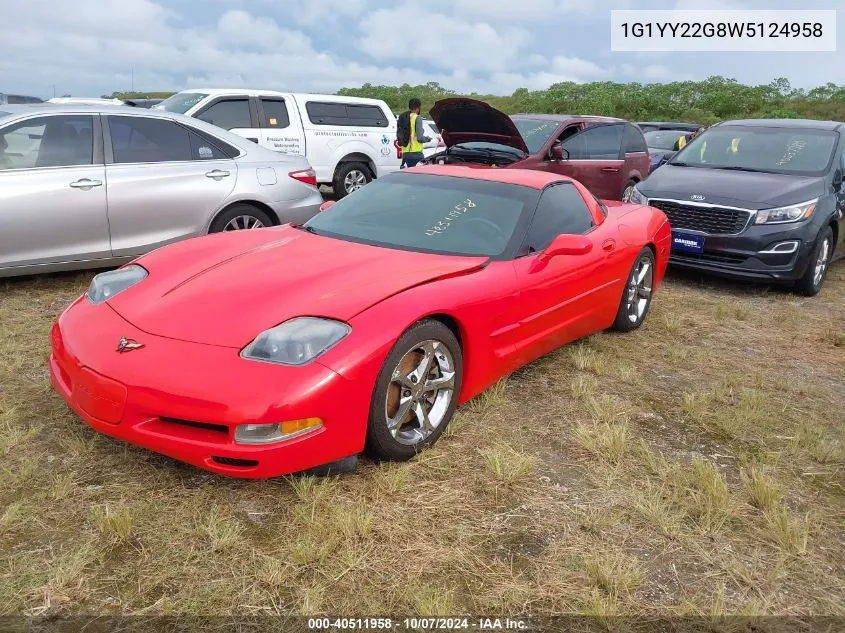 1998 Chevrolet Corvette VIN: 1G1YY22G8W5124958 Lot: 40511958