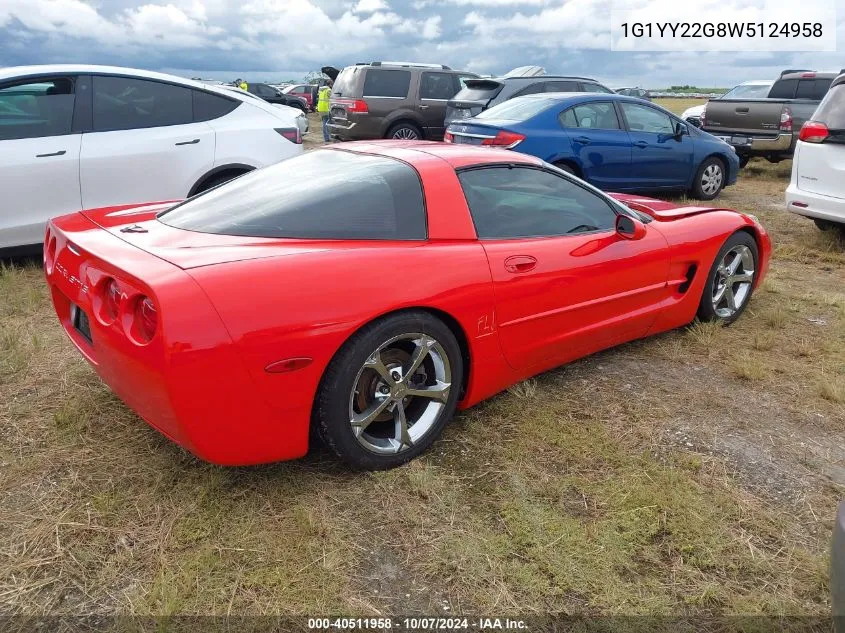 1998 Chevrolet Corvette VIN: 1G1YY22G8W5124958 Lot: 40511958