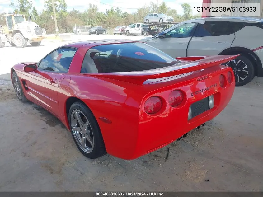 1998 Chevrolet Corvette VIN: 1G1YY22G8W5103933 Lot: 40683660