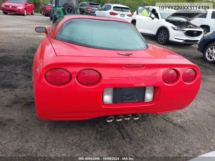 1999 Chevrolet Corvette VIN: 1G1YY22GXX5114109 Lot: 40542540