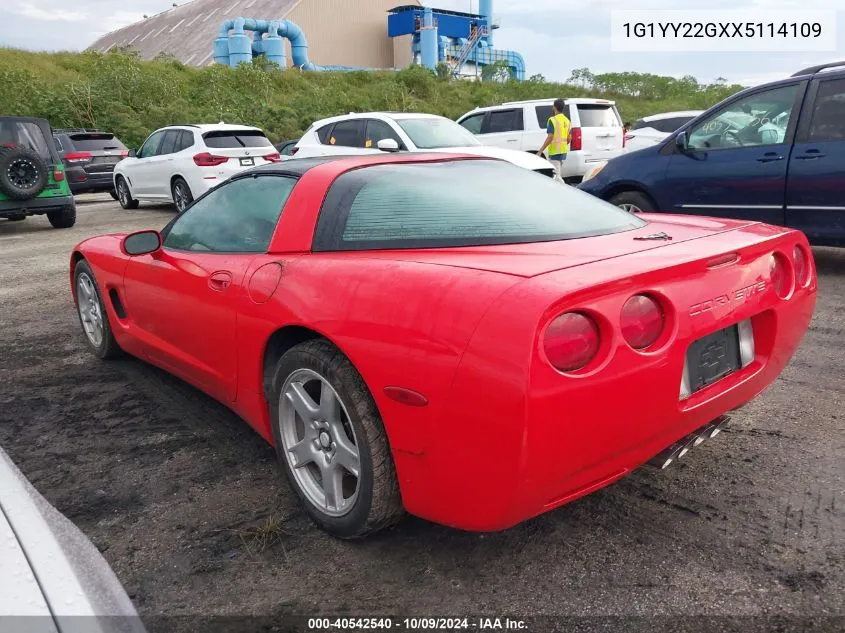 1999 Chevrolet Corvette VIN: 1G1YY22GXX5114109 Lot: 40542540