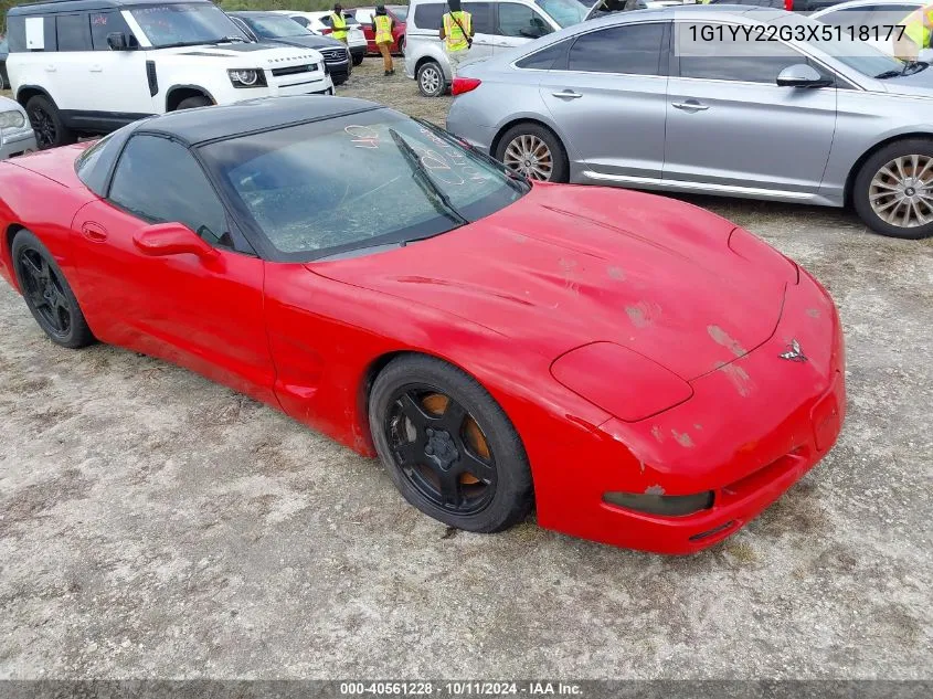 1999 Chevrolet Corvette VIN: 1G1YY22G3X5118177 Lot: 40561228