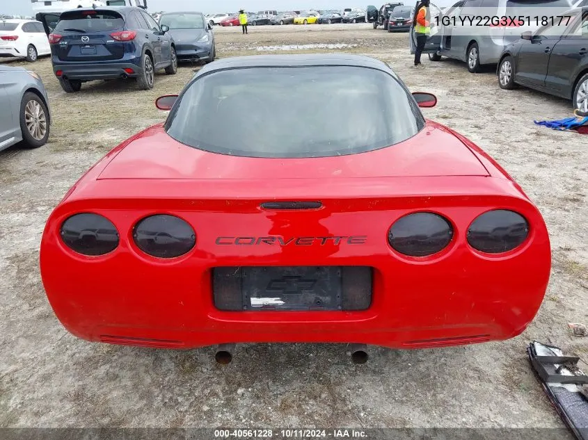 1999 Chevrolet Corvette VIN: 1G1YY22G3X5118177 Lot: 40561228