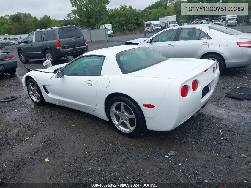 2000 Chevrolet Corvette Hardtop VIN: 1G1YY12G0Y5100389 Lot: 40076352