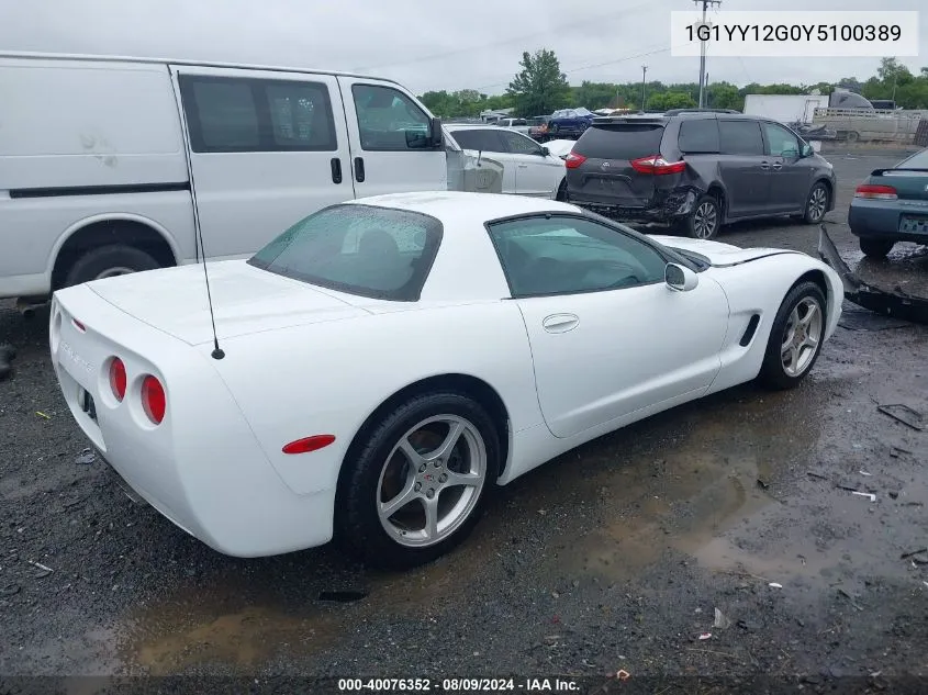 2000 Chevrolet Corvette Hardtop VIN: 1G1YY12G0Y5100389 Lot: 40076352