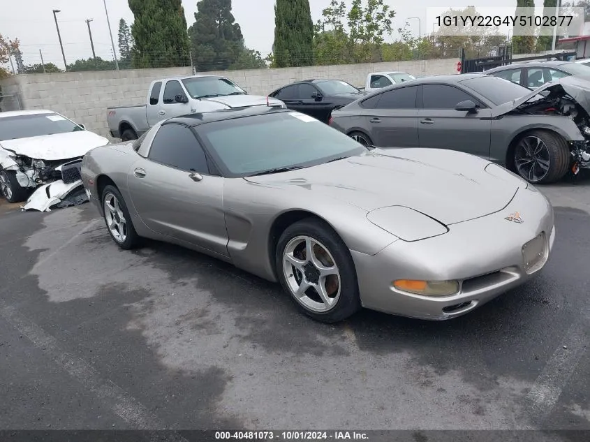 2000 Chevrolet Corvette VIN: 1G1YY22G4Y5102877 Lot: 40481073