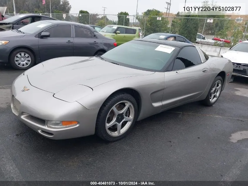 2000 Chevrolet Corvette VIN: 1G1YY22G4Y5102877 Lot: 40481073