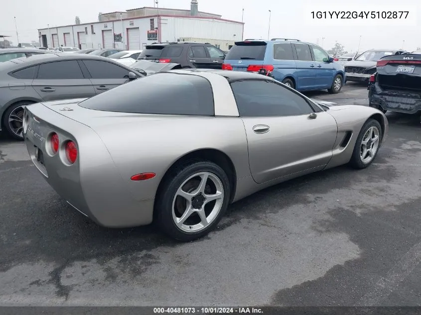 2000 Chevrolet Corvette VIN: 1G1YY22G4Y5102877 Lot: 40481073