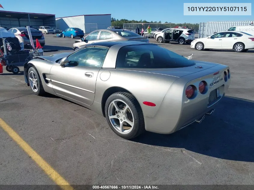 2000 Chevrolet Corvette VIN: 1G1YY22G1Y5107115 Lot: 40567666