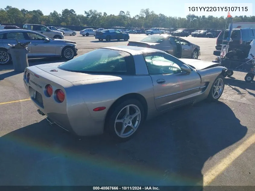 2000 Chevrolet Corvette VIN: 1G1YY22G1Y5107115 Lot: 40567666