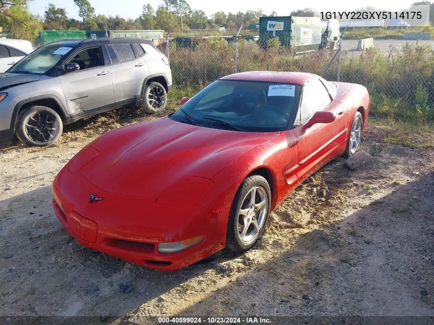 2000 Chevrolet Corvette VIN: 1G1YY22GXY5114175 Lot: 40599024