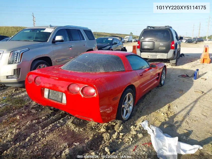 2000 Chevrolet Corvette VIN: 1G1YY22GXY5114175 Lot: 40599024