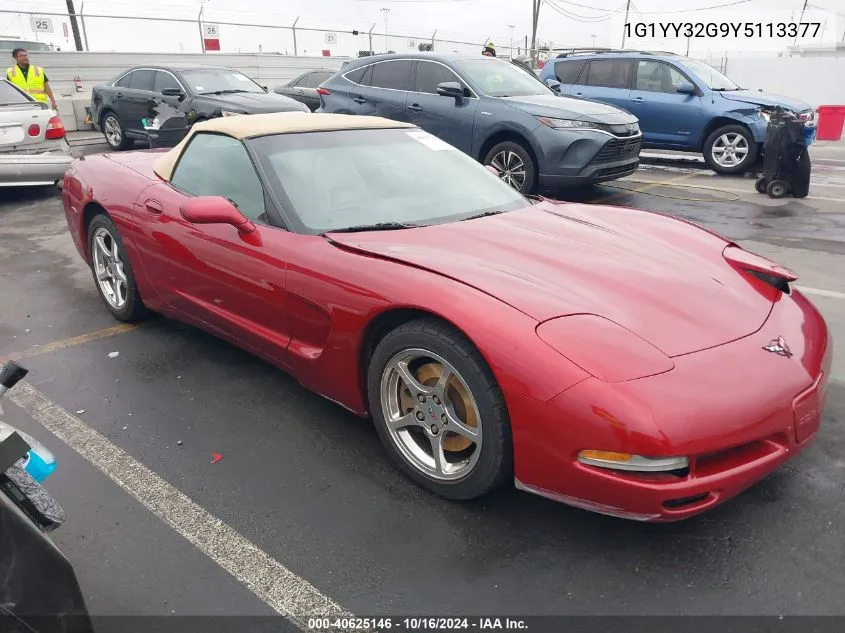 2000 Chevrolet Corvette VIN: 1G1YY32G9Y5113377 Lot: 40625146