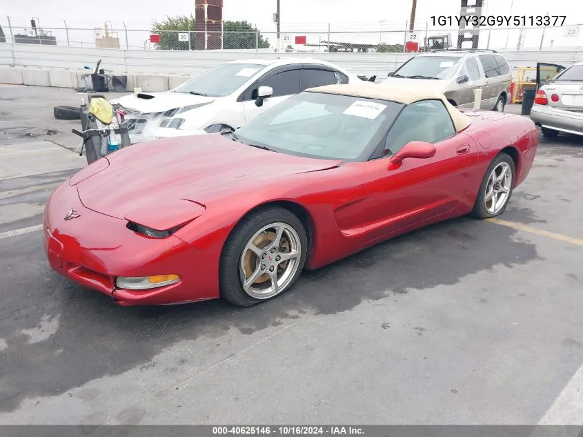 2000 Chevrolet Corvette VIN: 1G1YY32G9Y5113377 Lot: 40625146