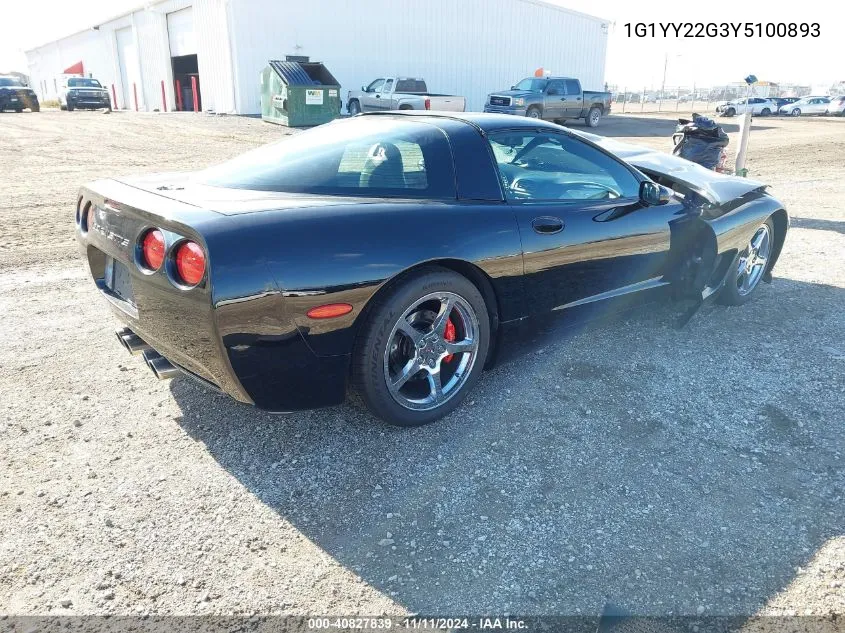 2000 Chevrolet Corvette VIN: 1G1YY22G3Y5100893 Lot: 40827839