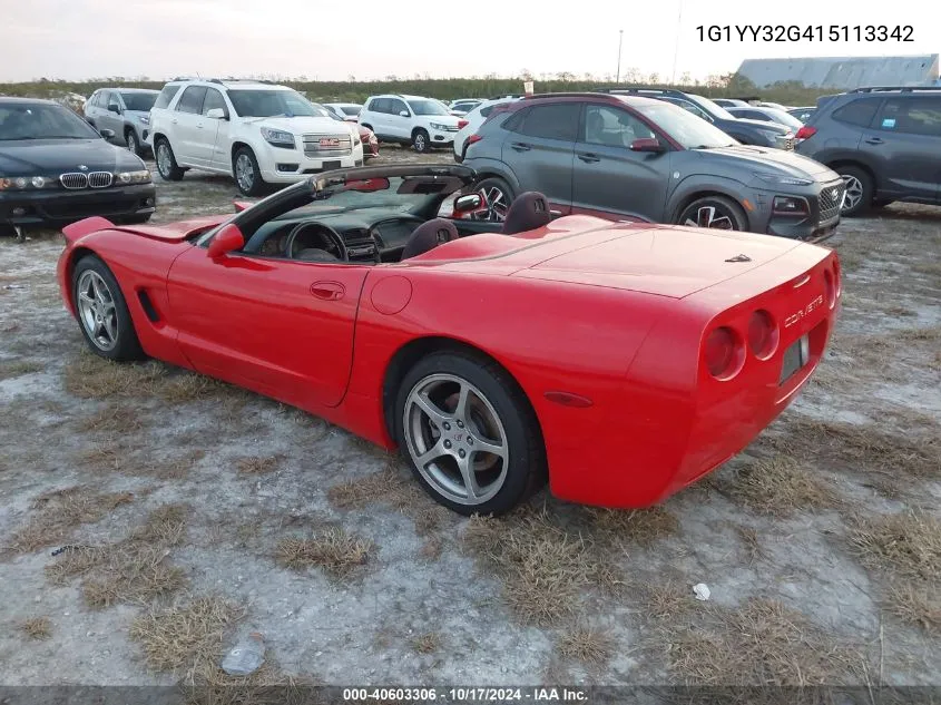 2001 Chevrolet Corvette VIN: 1G1YY32G415113342 Lot: 40603306