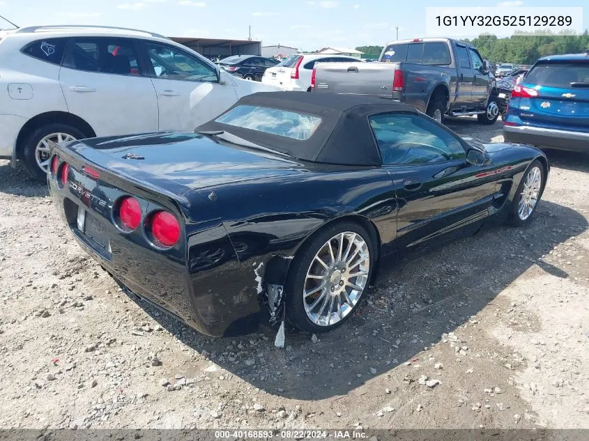 2002 Chevrolet Corvette VIN: 1G1YY32G525129289 Lot: 40168593