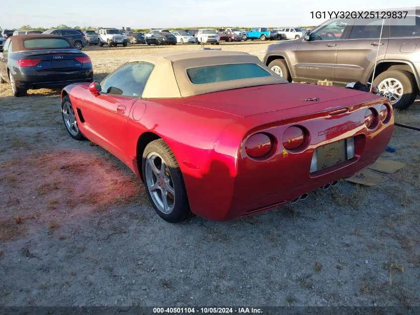 2002 Chevrolet Corvette VIN: 1G1YY32GX25129837 Lot: 40501104