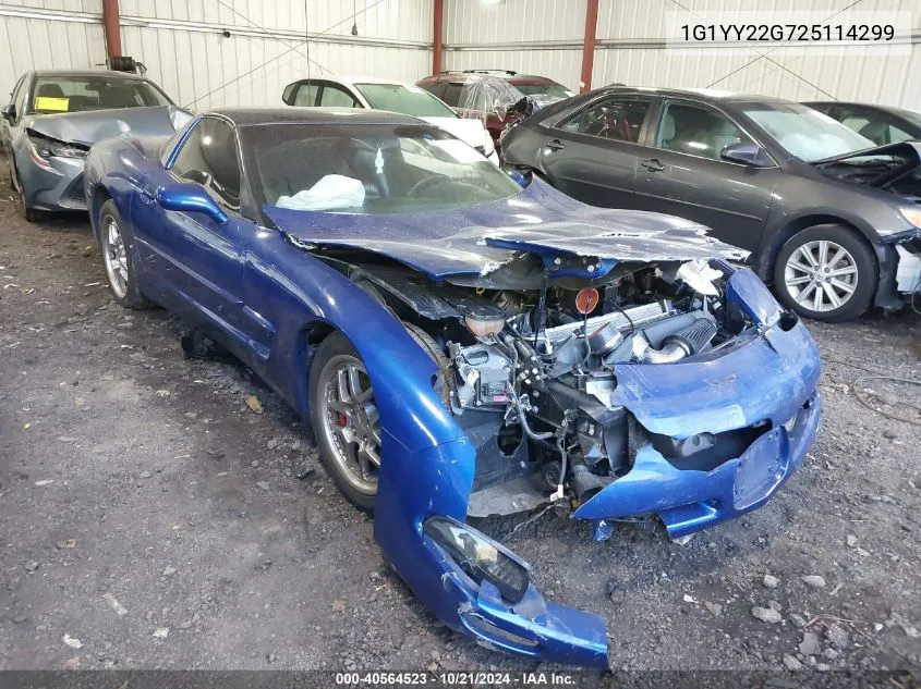 2002 Chevrolet Corvette VIN: 1G1YY22G725114299 Lot: 40564523